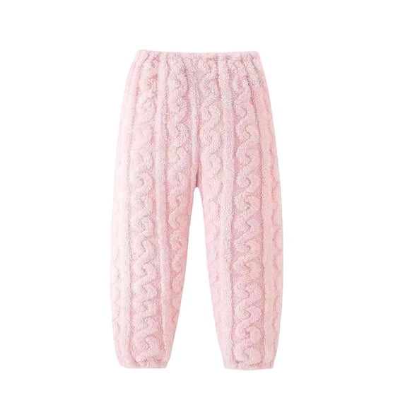 Plebaso Kids Fuzzy Pants Boys Girls Fleece Jogger Pants Loungewear Fall Winter Comfort Thermal Sweatpants