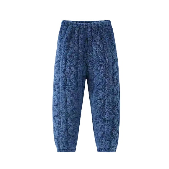Plebaso Kids Fuzzy Pants Boys Girls Fleece Jogger Pants Loungewear Fall Winter Comfort Thermal Sweatpants