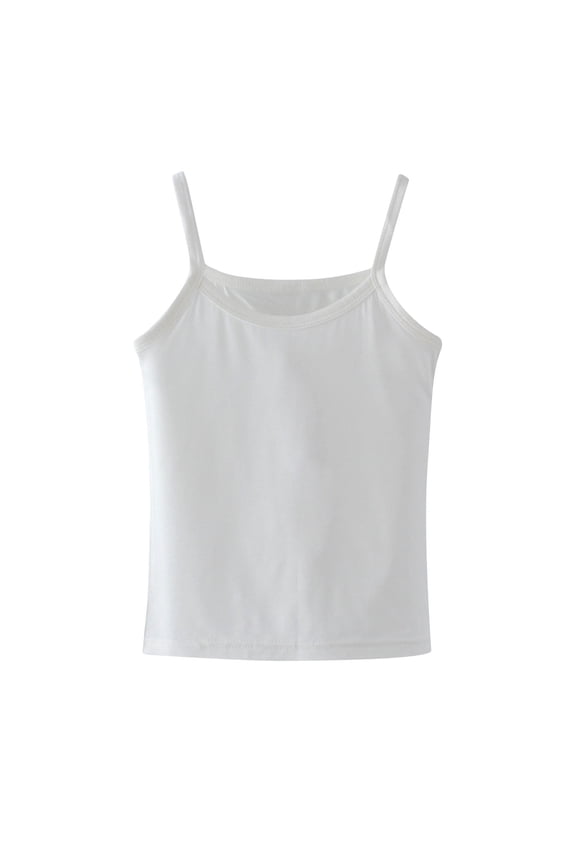 Kids Girls Sleeveless T-Shirt Solid Color Comfortable Tank Top Tee Baby Summer Clothes