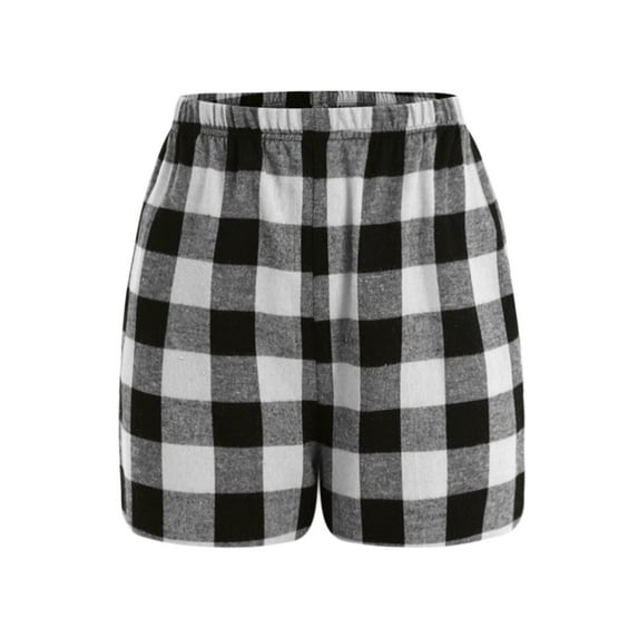 Plebaso Kids Plaid Shorts with Pockets Elastic Waist Wide Leg Casual Shorts Boys Girls Athletic Shorts