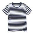 thumbnail image 1 of Plebaso Kids Stripe Cotton T Shirts Boys Girls Short Sleeve T-Shirts Crewneck Summer Tee Tops 3-13 Years, 1 of 5