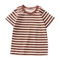 thumbnail image 1 of Plebaso Kids Striped Cotton T-Shirts Boys Girls Short Sleeve Casual Tees Crewneck Lightweight Summer Tops, 1 of 5