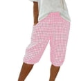 thumbnail image 1 of Plebaso Long Shorts for Women Elastic Waist Drawstring Womens Casual Knee Length Shorts with Pockets, 1 of 7