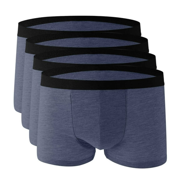 Plebaso Men's 4 Pack Boxers Underwear Comfortable Stretch Boxer Briefs Breathable Mens Soft Underpants