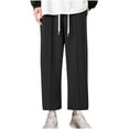 thumbnail image 1 of Plebaso Men's Athletic Pants Open Bottom Loose Sweatpants Casual Drawstring Wide Leg Trousers with Pockets, 1 of 7