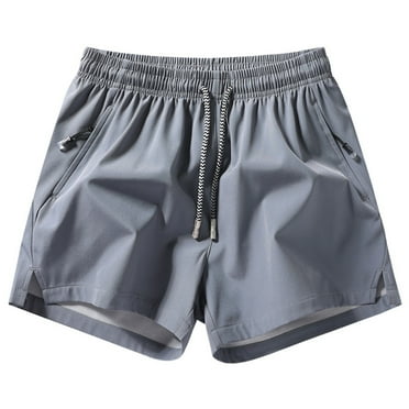 Plebaso Men's Athletic Shorts with Zipper Pockets Lightweight Workout Shorts Drawstring Running Shorts