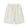 thumbnail image 1 of Plebaso Men's Big and Tall Shorts Elastic Waist Drawstring Casual Shorts Solid Color Loose Summer Shorts, 1 of 6