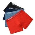 thumbnail image 1 of Plebaso Men's Big and Tall Underwear Elastic Waistband Cotton Boxer Briefs Breathable Boxers Pack of 3, 1 of 7