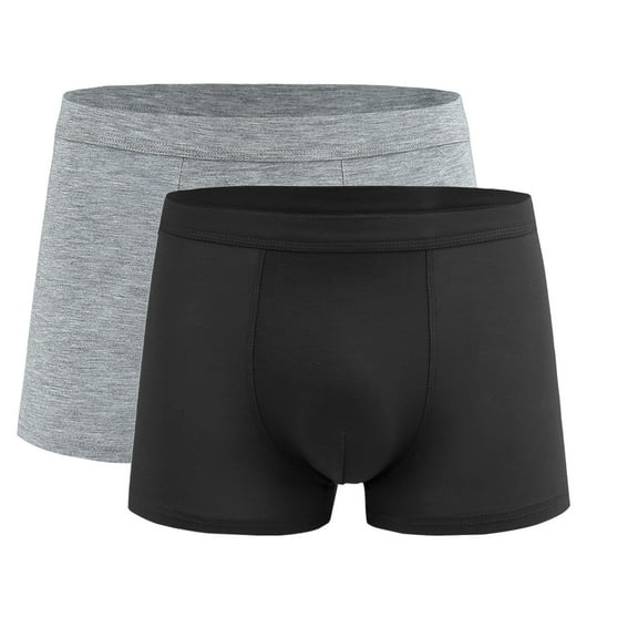 Plebaso Men's Boxer Briefs Comfortable Soft Boxers with Elastic Waistband Mens 2 Pack Stretch Underwear