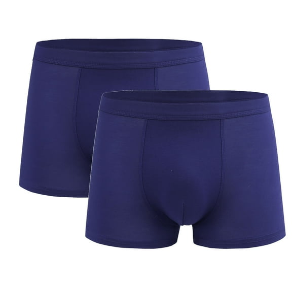 Plebaso Men's Boxer Briefs Comfortable Soft Boxers with Elastic Waistband Mens 2 Pack Stretch Underwear