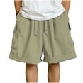 thumbnail image 1 of Plebaso Men's Cargo Shorts Elastic Waist Drawstring Loose Casual Shorts Baggy Lightweight Outdoor Shorts, 1 of 3