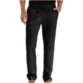 thumbnail image 1 of Plebaso Men's Casual Pants Elastic Waist Drawstring Lightweight Plain Beach Vacation Trousers for Men, 1 of 7