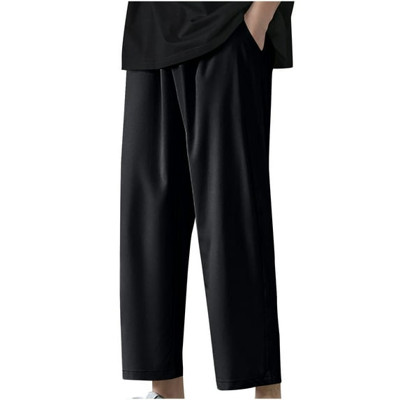 Plebaso Men's Casual Pants Open Bottom Summer Thin Pants Lightweight Loose Lounge Beach Trousers for Men