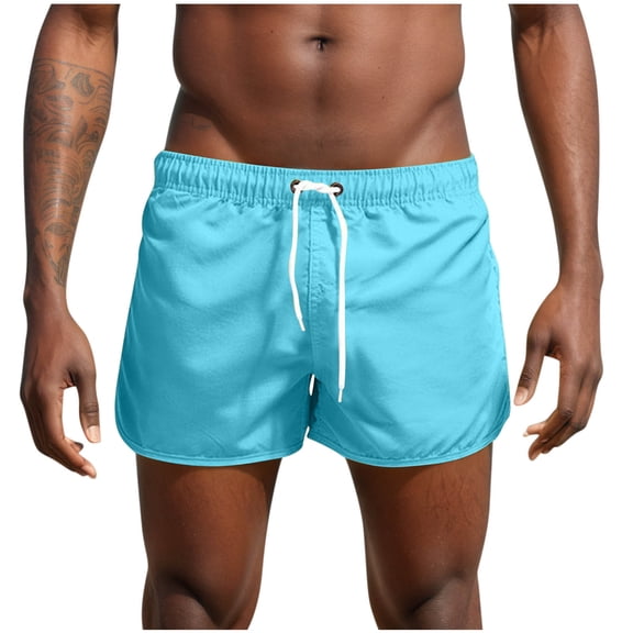 Plebaso Men's Casual Shorts Lightweight Beach Vacation Shorts Drawstring Outdoor Sports Shorts for Men
