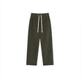 thumbnail image 1 of Plebaso Men's Corduroy Pants Open Bottom Lounge Trousers Drawstring Straight Leg Elastic Waist Pants, 1 of 2