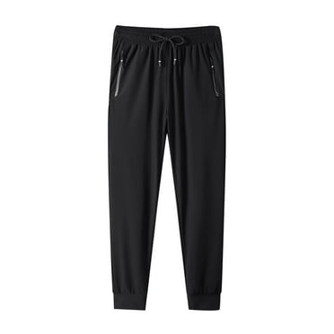 Plebaso Men's Joggers Pants with Zipper Pockets Big and Tall Workout Pants Lightweight Running Sports Pants