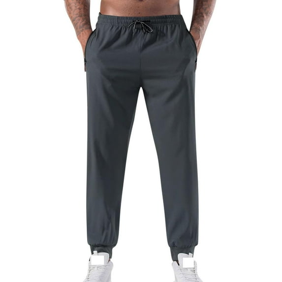 Plebaso Men's Lightweight Pants Quick Dry Hiking Running Pants Open/Elastic Bottom Outdoor Athletic Pants