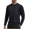 thumbnail image 1 of Plebaso Men's Long Sleeve Quick Dry Tshirts with Zipper Pocket Lightweight Athletic Tees for Running, 1 of 5