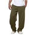 thumbnail image 1 of Plebaso Men's Open Bottom Sweatpants Drawstring Lounge Pants with Pockets Loose Running Athletic Pants, 1 of 4