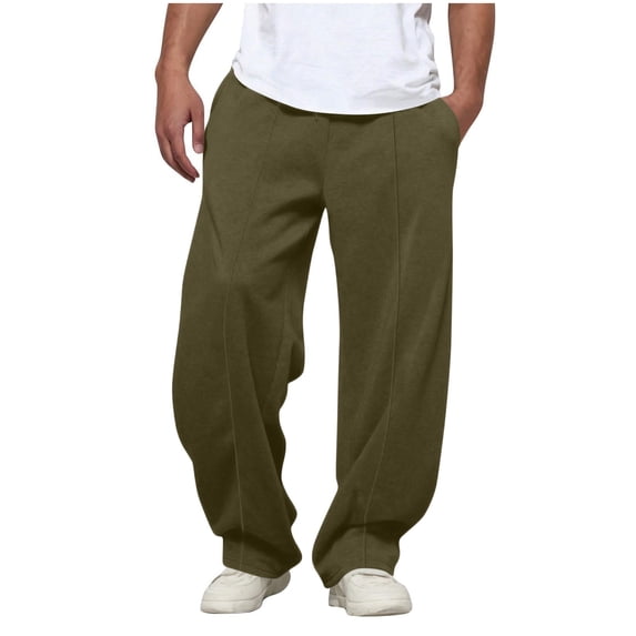 Plebaso Men's Open Bottom Sweatpants Drawstring Lounge Pants with Pockets Loose Running Athletic Pants