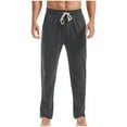 thumbnail image 1 of Plebaso Men's Pants Elastic Waist Drawstring Straight Leg Trousers Loose Comfy Lounge Pants with Pockets, 1 of 4