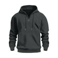 thumbnail image 1 of Plebaso Men's Quarter Zip Hooded Sweatshirts Long Sleeve Pocket Hoodies Casual Loose Pullover for Men, 1 of 2