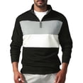 thumbnail image 1 of Plebaso Men's Tops Quarter Zipper Colorblock Pullover Lightweight Casual Long Sleeve Mens Sweatshirts, 1 of 7