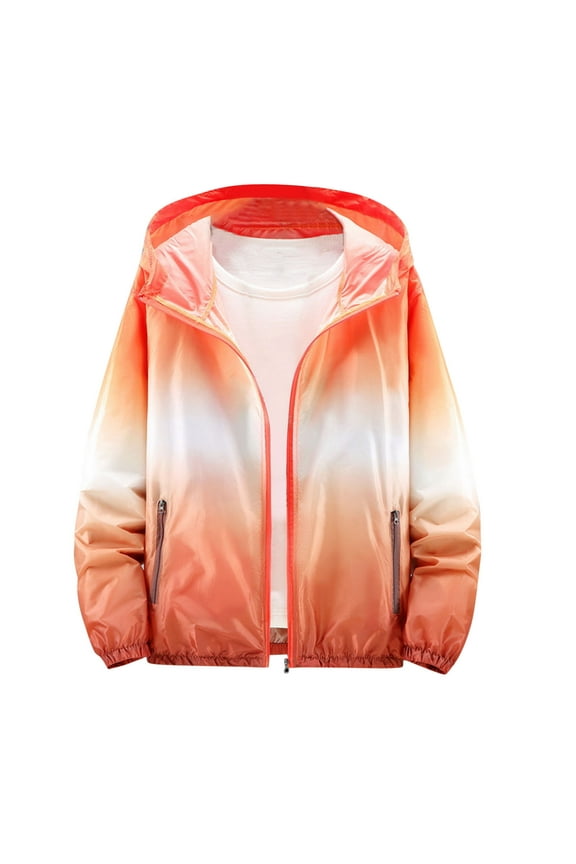 Men's UPF 50+ Sun Protection Jacket Full Zip Lightweight Outdoor Sun Shirts with Zipper Pockets