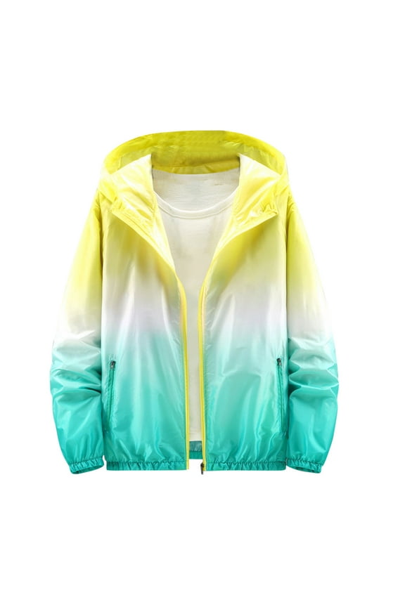 Men's UPF 50+ Sun Protection Jacket Full Zip Lightweight Outdoor Sun Shirts with Zipper Pockets