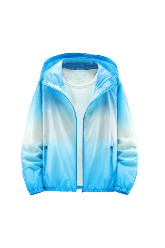 Men's UPF 50+ Sun Protection Jacket Full Zip Lightweight Outdoor Sun Shirts with Zipper Pockets