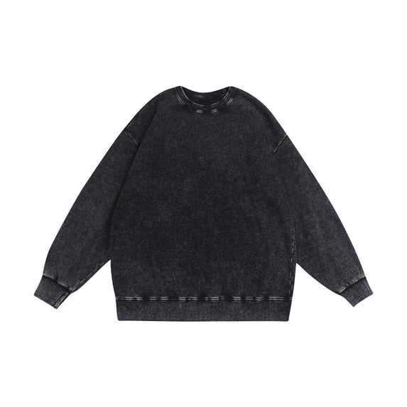 Plebaso Men's Vintage Sweatshirts Crewneck Washed Oversized Pullover Casual Long Sleeve Mens Tee Shirts