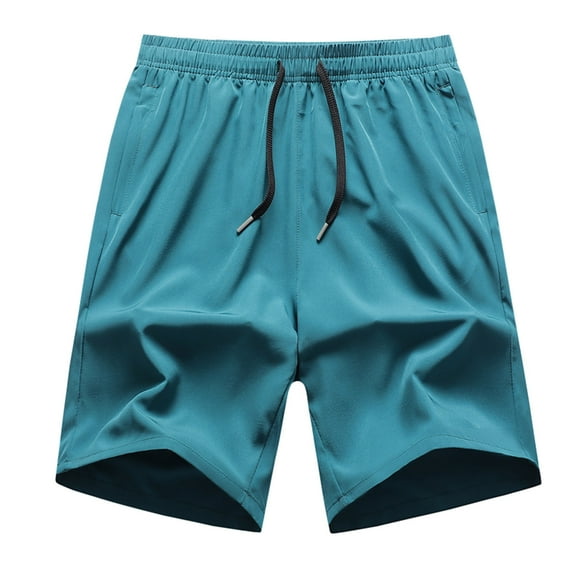 Plebaso Mens Athletic Workout Shorts Elastic Waist Lightweight Gym Running Shorts with Zipper Pockets