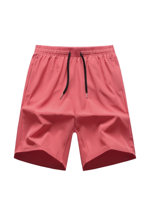 Mens Athletic Workout Shorts Elastic Waist Lightweight Gym Running Shorts with Zipper Pockets