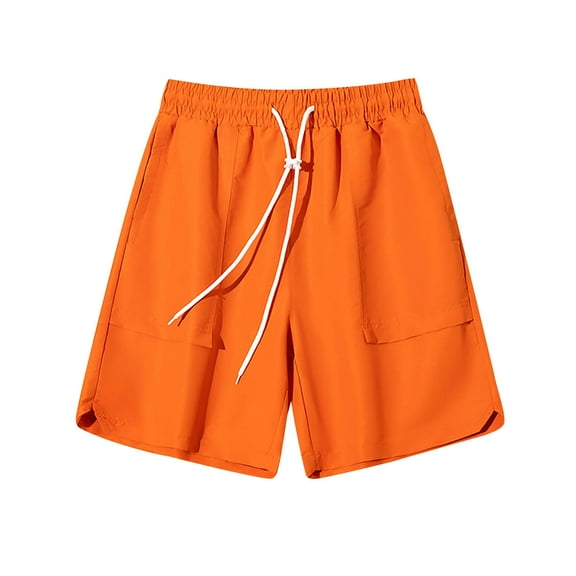 Plebaso Mens Big and Tall Casual Shorts Loose Drawstring Summer Shorts Lightweight with Zipper Pockets