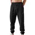 thumbnail image 1 of Plebaso Mens Cargo Jogger Pants Drawstring Joggers Elastic Bottom Casual Sweatpants with Zipper Pockets, 1 of 7