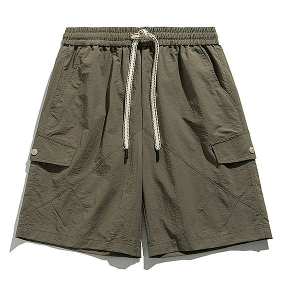 Plebaso Mens Cargo Shorts Big and Tall Drawstring Lightweight Hiking Shorts Casual Outdoor Work Shorts
