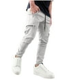 thumbnail image 1 of Plebaso Mens Casual Cargo Joggers Elastic Waist Drawstring Jogger Pants Outdoor Work Trousers for Hiking, 1 of 6
