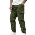 thumbnail image 1 of Plebaso Mens Casual Cargo Pants Elastic Bottom Joggers for Men Drawstring Elastic Waist Hiking Trousers, 1 of 6
