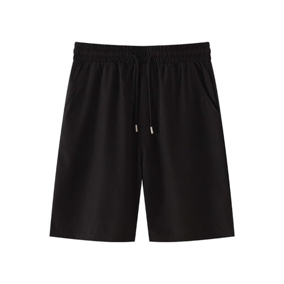 Plebaso Mens Casual Shorts Big and Tall Drawstring Hiking Shorts Elastic Waist Beach Shorts with Pockets