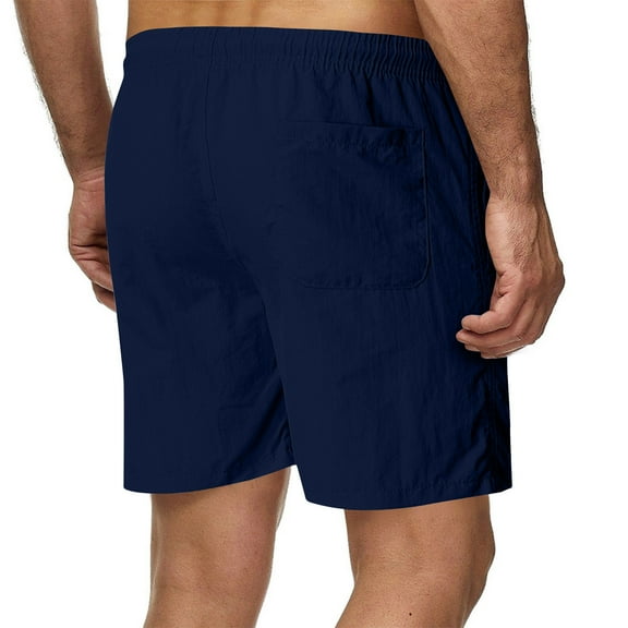 Plebaso Mens Casual Shorts Big and Tall Elastic Waist Drawstring Lightweight Beach Shorts for Summer