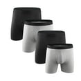 thumbnail image 1 of Plebaso Mens Cotton Boxer Briefs Comfortable Underwear Boxers Breathable Soft Underpants 1/4/5/6 Pack, 1 of 2