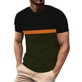 thumbnail image 1 of Plebaso Mens Crewneck Short Sleeve T Shirts Colorblock Summer Tee Casual Pullover Loose Tops for Men, 1 of 6