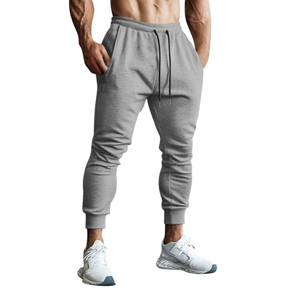 Plebaso Mens Jogger Pants Elastic Waist Tapered Sweatpants Drawstring Athletic Pants for Workout Running