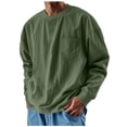 thumbnail image 1 of Plebaso Mens Long Sleeve Oversized T-Shirts Crew Neck Loose Tees Tops Solid Color Casual Pullover Shirts, 1 of 5