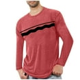 thumbnail image 1 of Plebaso Mens Long Sleeve T-Shirts Crew Neck Graphic Tee Tops for Men Pullover Lightweight Casual Tshirts, 1 of 3