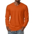 thumbnail image 1 of Plebaso Mens Long Sleeve V Neck Shirts Casual Loose Tee for Men Lightweight Solid Color Pullover Tops, 1 of 6