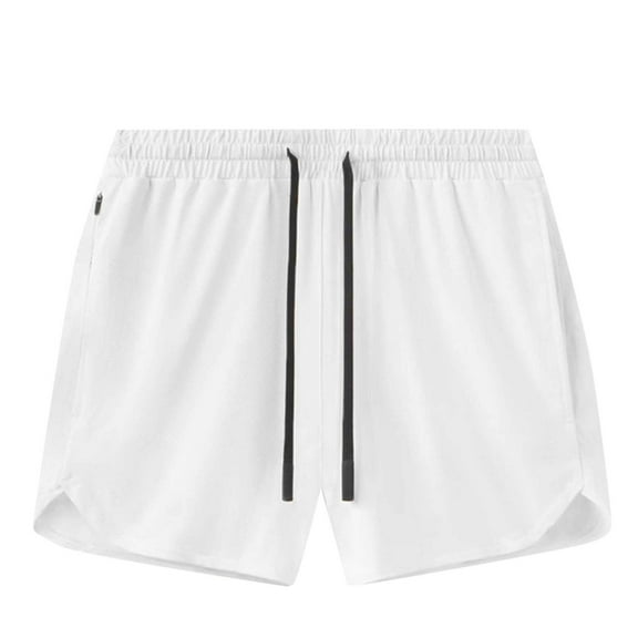 Plebaso Mens Running Shorts Drawstring Quick Dry Athletic Shorts Workout Sports Shorts with Zipper Pockets