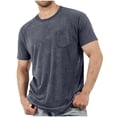 thumbnail image 1 of Plebaso Mens Shorts Sleeve T-Shirts with Pocket Crew Neck Casual Solid Color Soft Tee Tops for Summer, 1 of 5