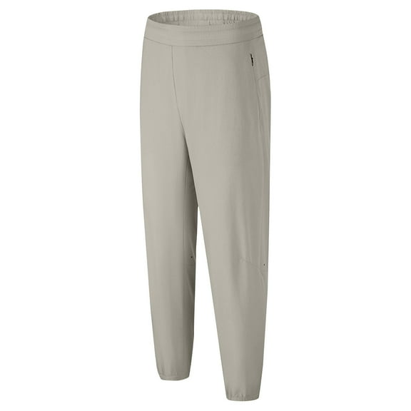 Plebaso Mens Sports Pants with Zipper Pockets Big and Tall Casual Elastic Waist Jogging Running Trousers
