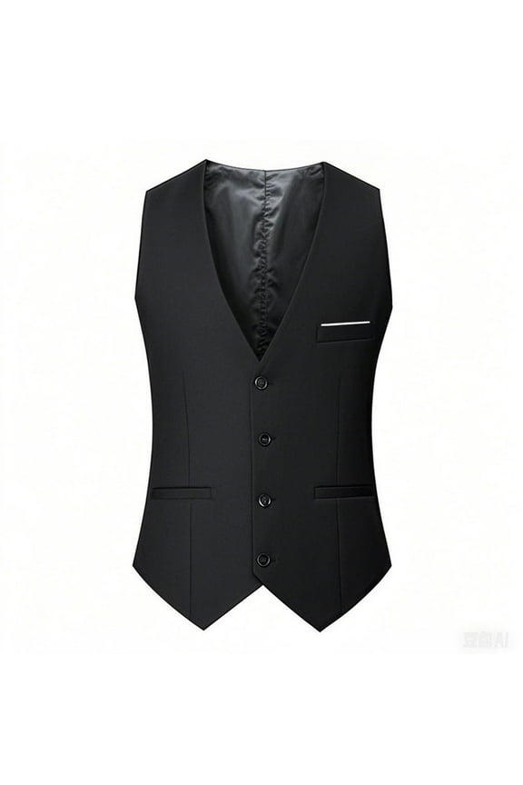 Mens Suit Vest Casual V Neck Formal Dress Vest for Men Lightweight Wedding Business Waistcoat